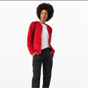 Lululemon Athletica Red Sherpa Jacket Full Zip